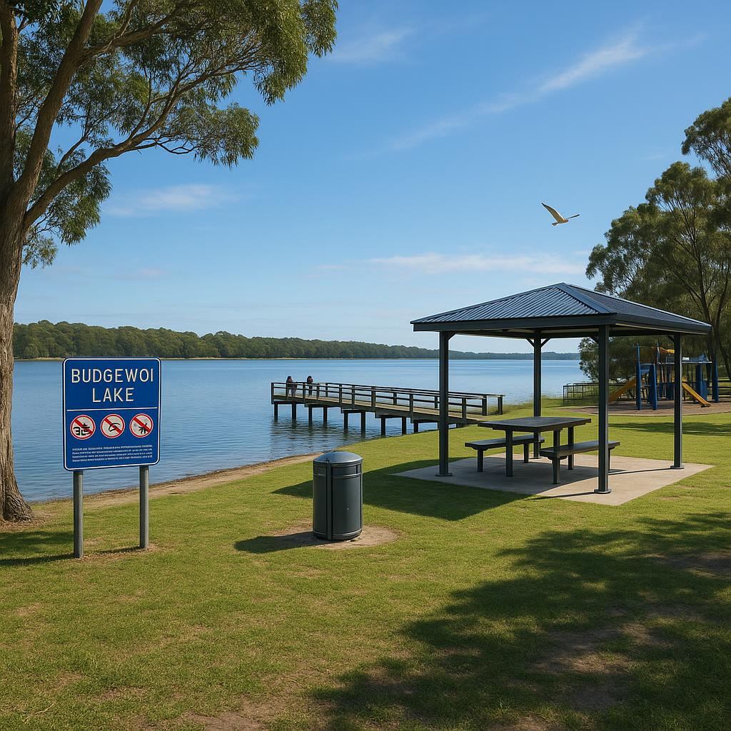 Budgewoi Lake in Gorokan with recreational facilities.