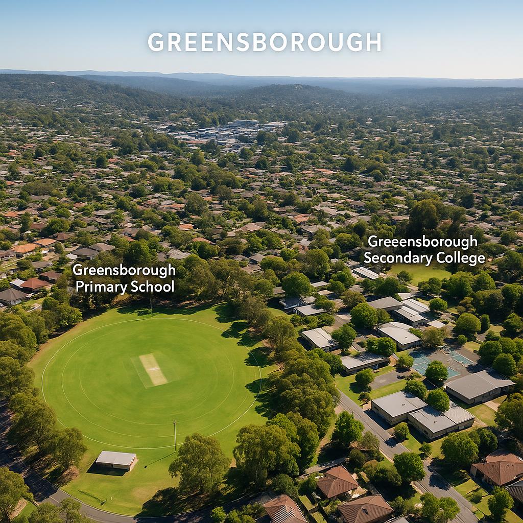 Greensborough suburb aerial view