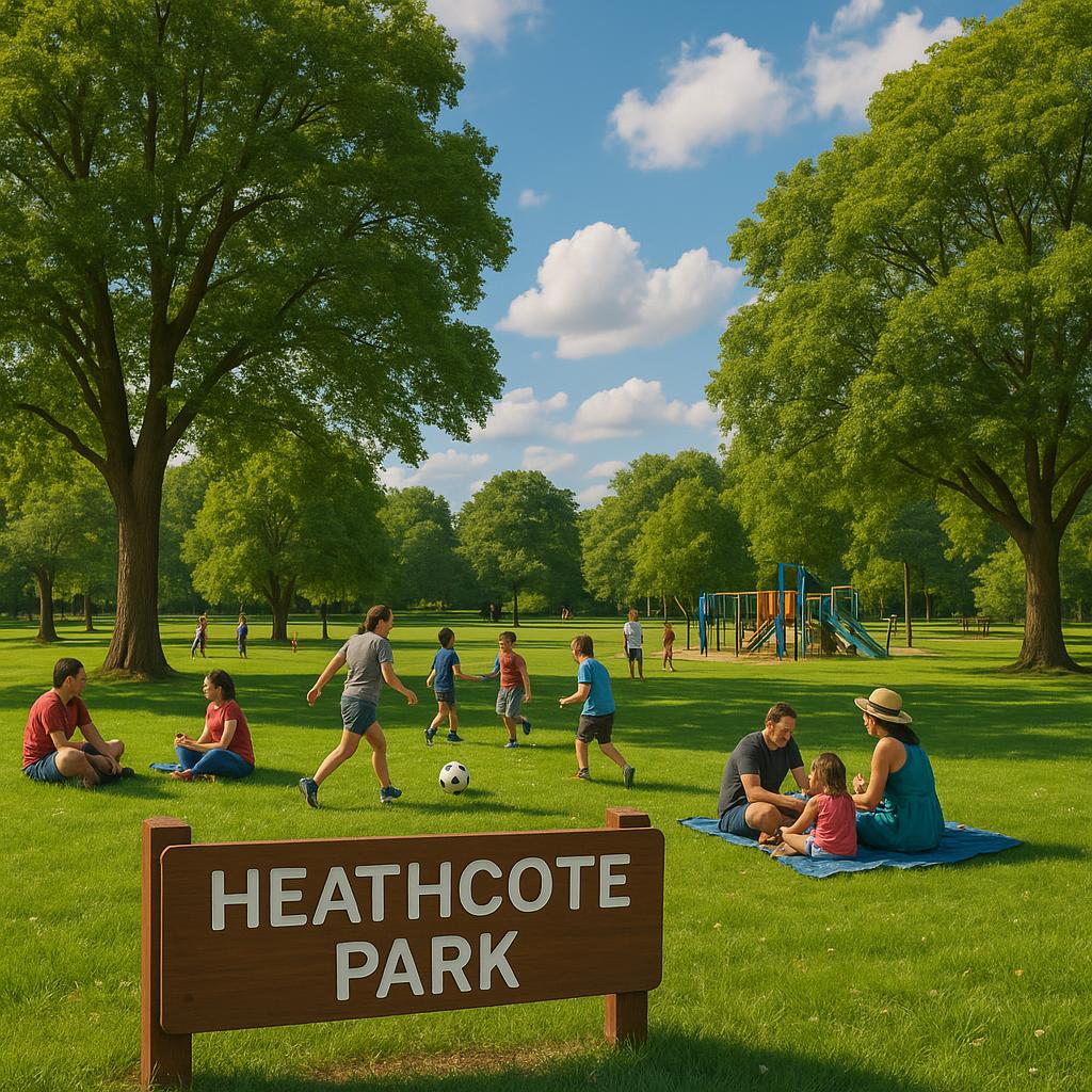 Heathcote park in full bloom with families enjoying outdoor activities
