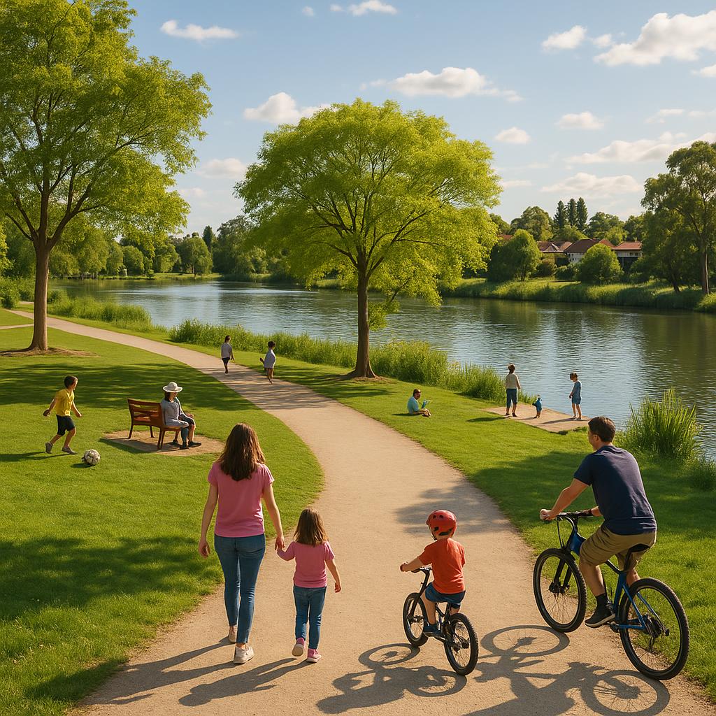 Waterfront park in Heidelberg West