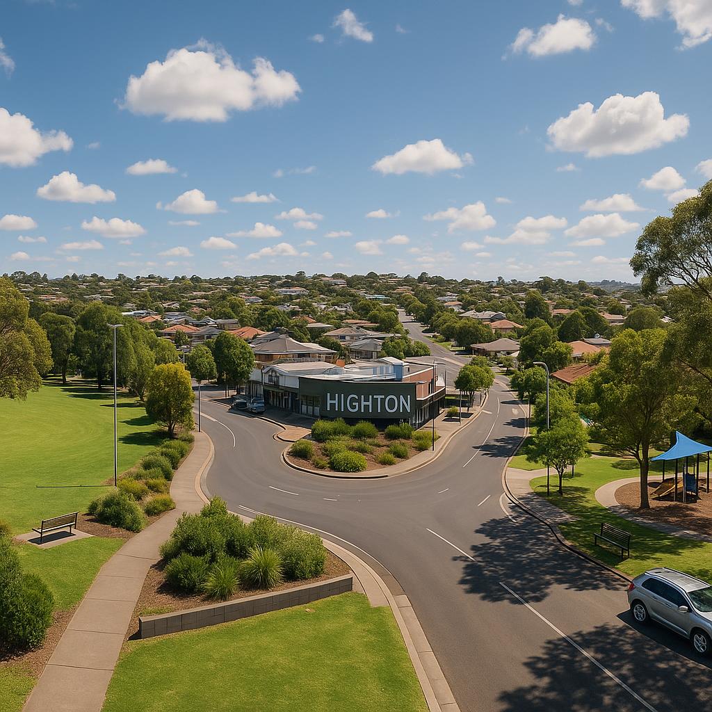 Panoramic view of Highton with parks and amenities