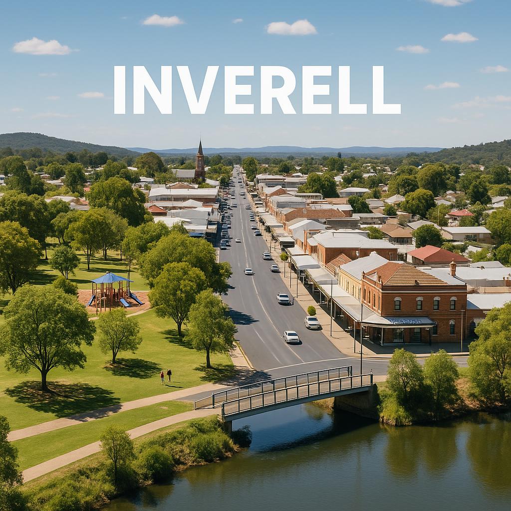A beautiful landscape of Inverell with parks and amenities