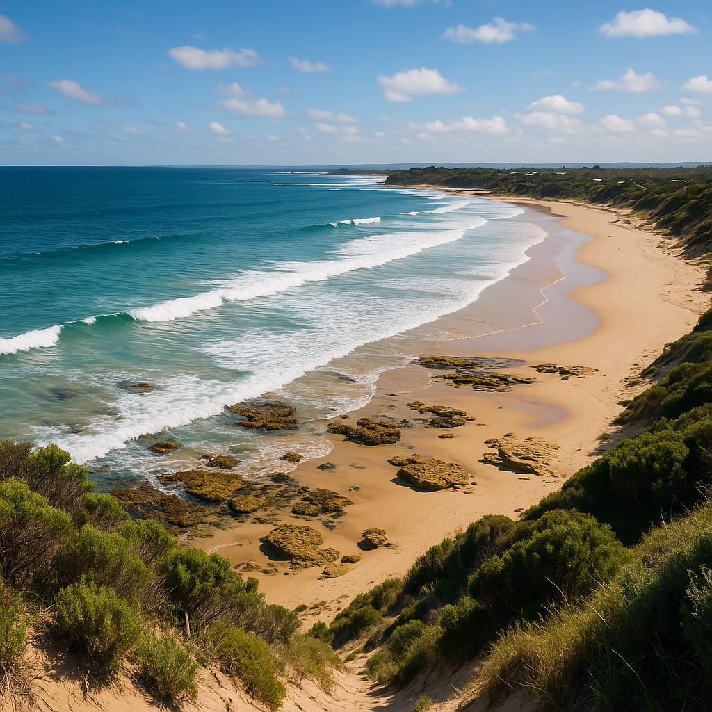 Scenic coastal view of Inverloch