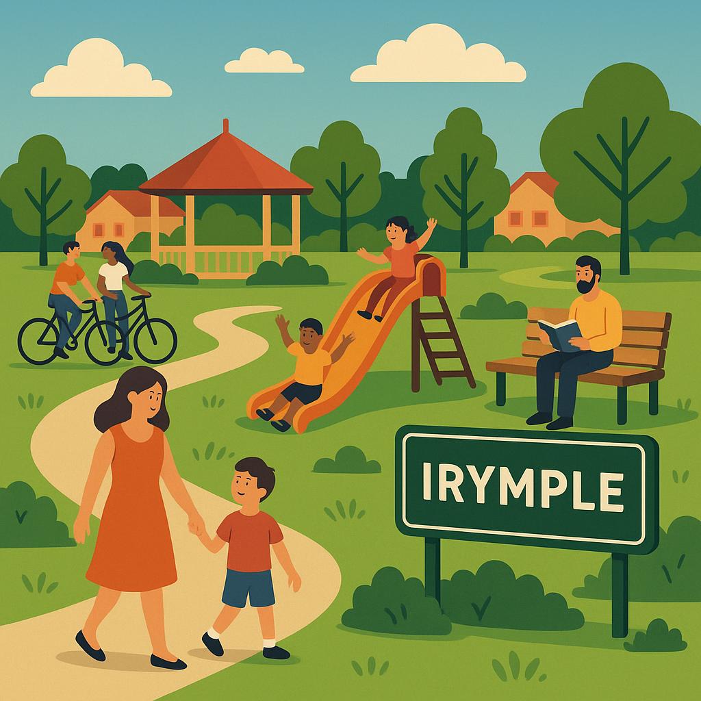 Community park in Irymple with families enjoying outdoor activities