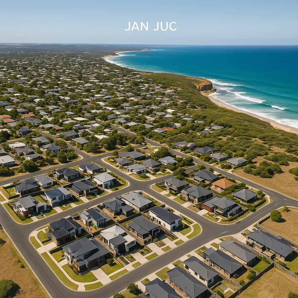 Coastal view of Jan Juc with modern homes