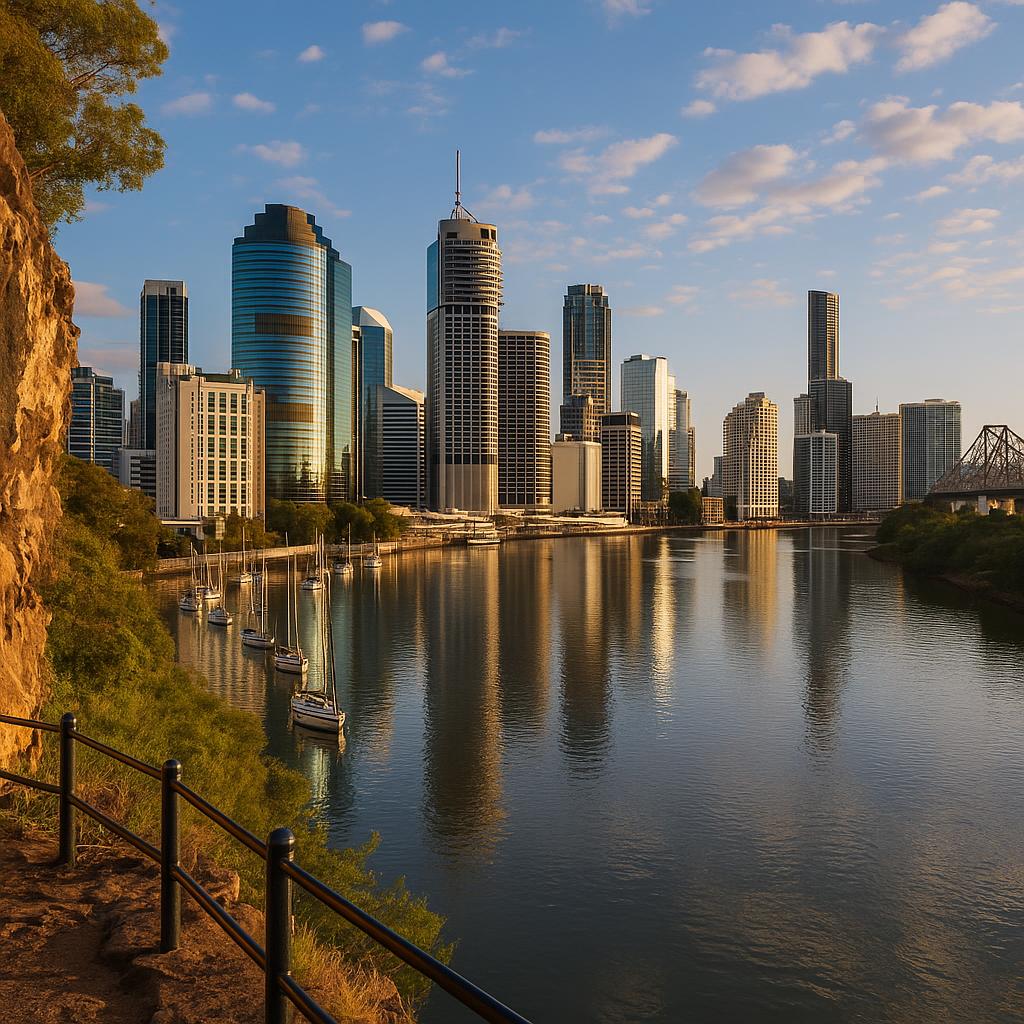 Kangaroo Point skyline with Brisbane River