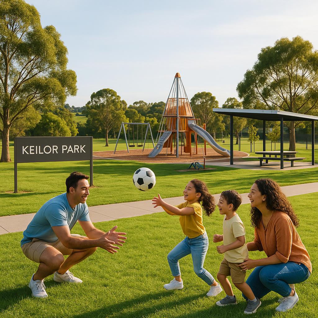 Family enjoying outdoors at Keilor Park
