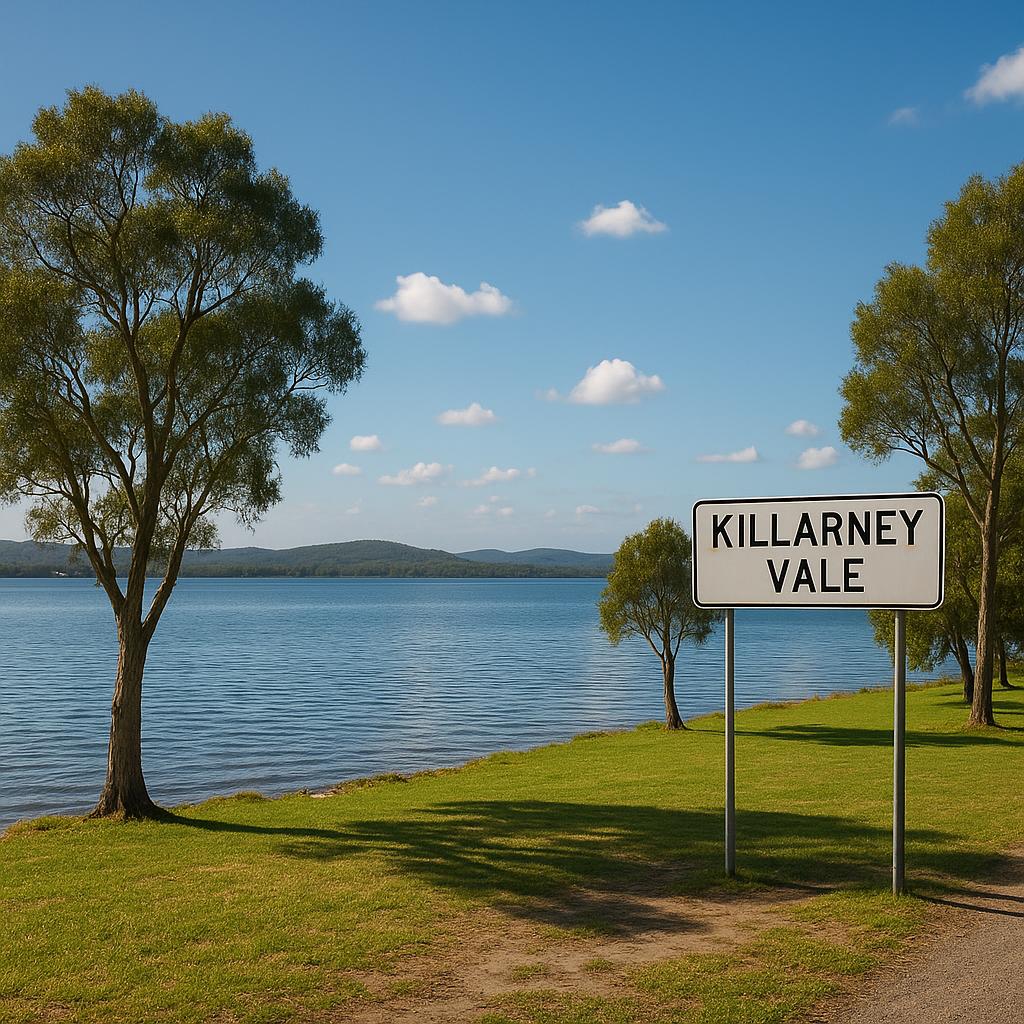 Scenic lakeside view of Killarney Vale