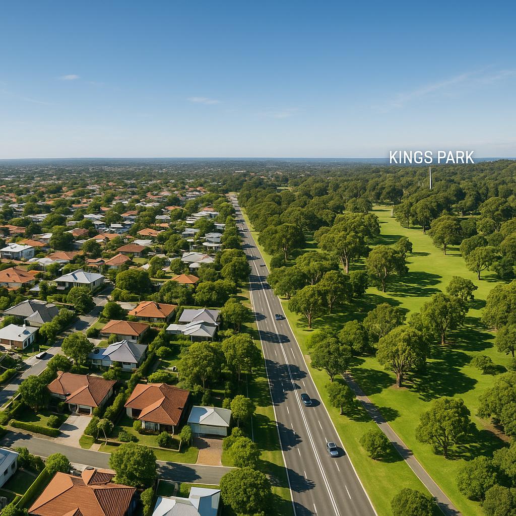 Residential homes and parks in Kings Park