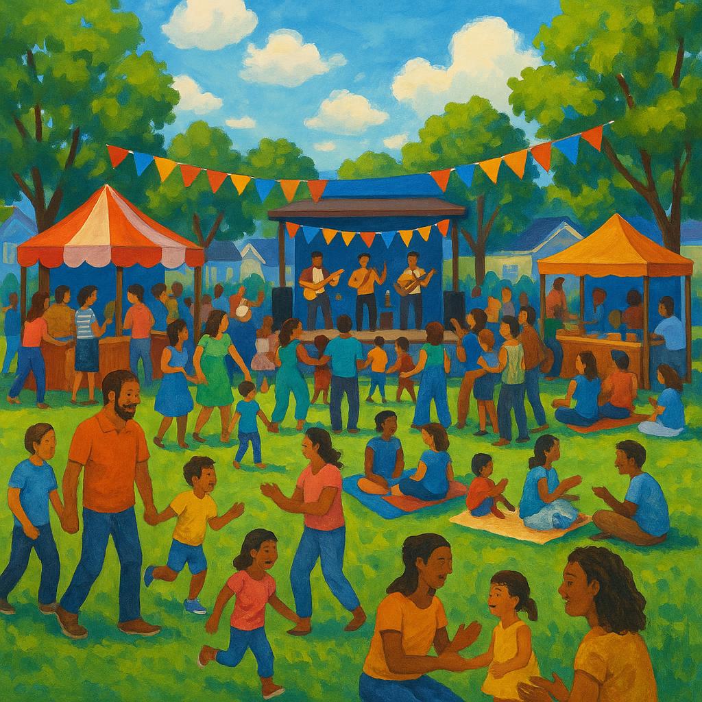 Community gathering in Knoxfield's park