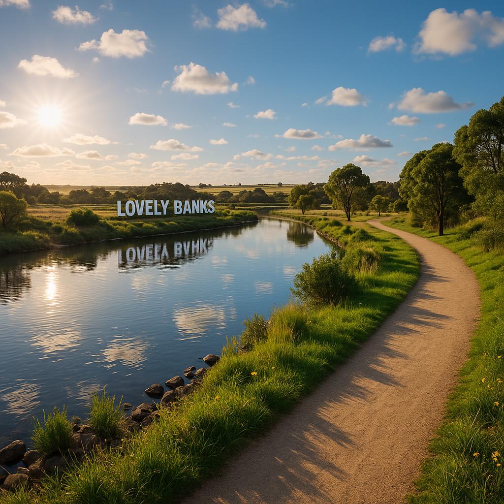 Waterfront view in Lovely Banks, showcasing walking paths