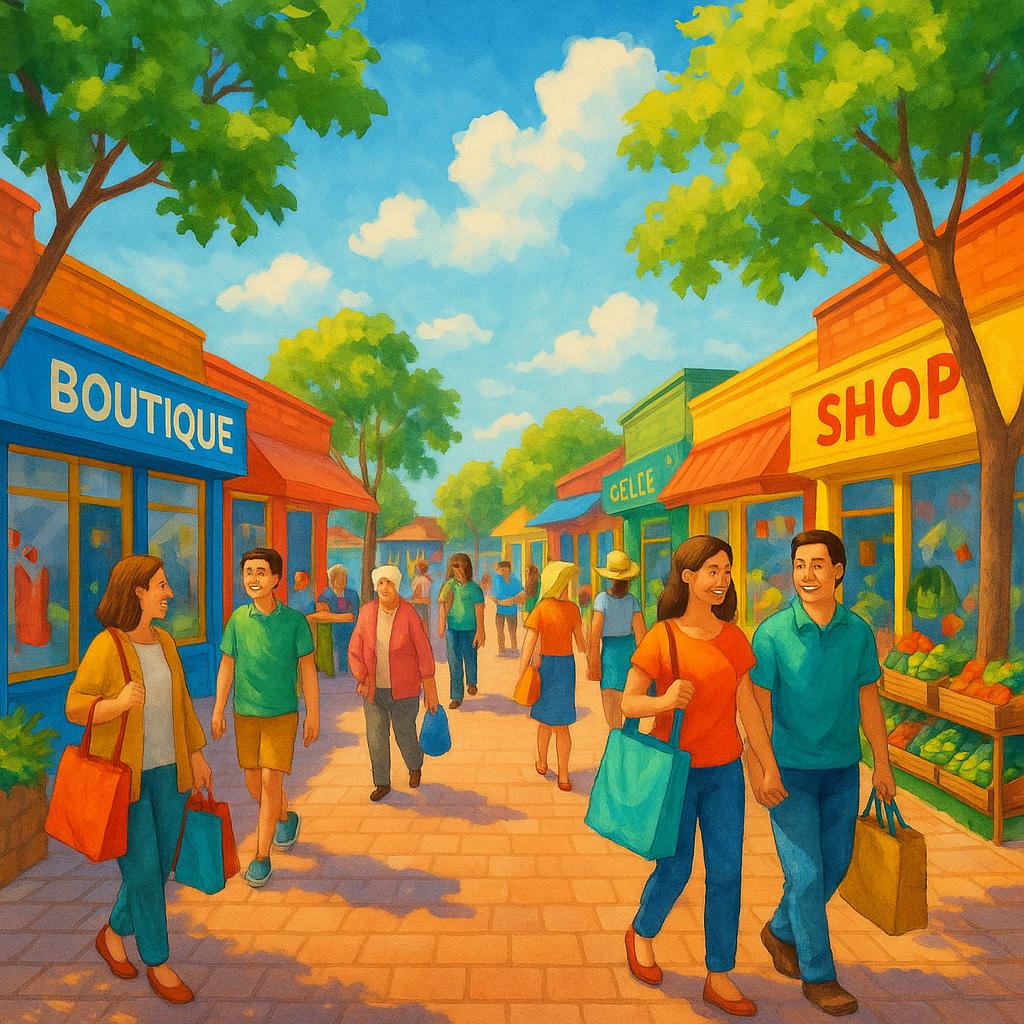 Village-style shopping strip in Melton West