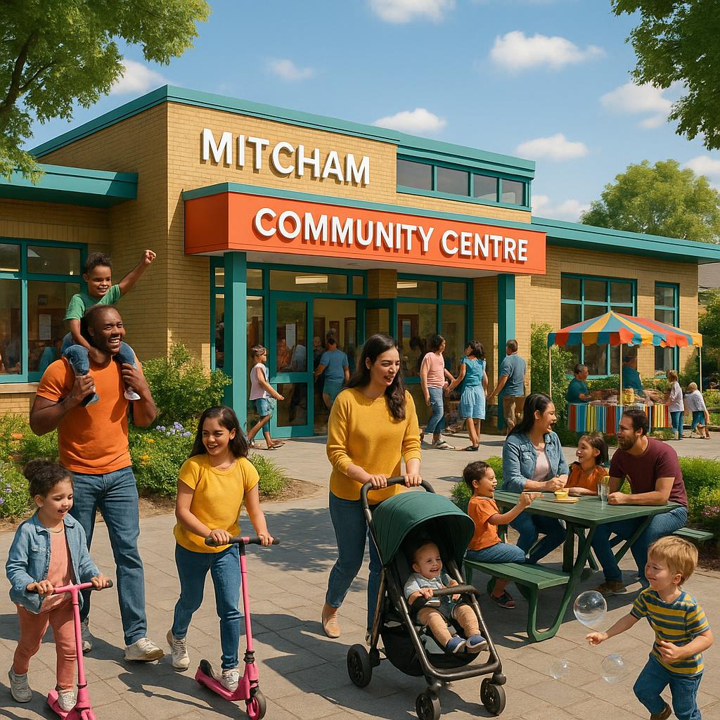 Community center in Mitcham filled with families