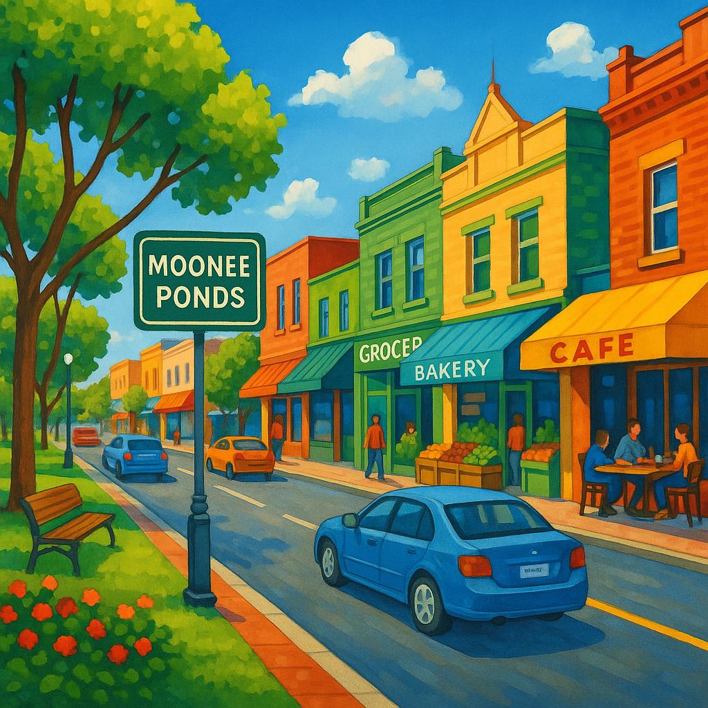 Street view of Moonee Ponds with shops