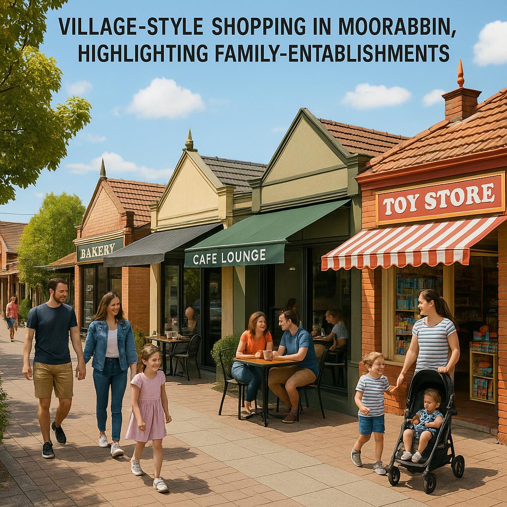 Moorabbin's village-style shopping strip with families at local cafes