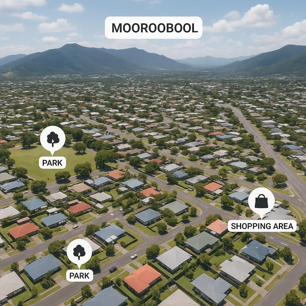 Aerial view of Mooroobool with amenities