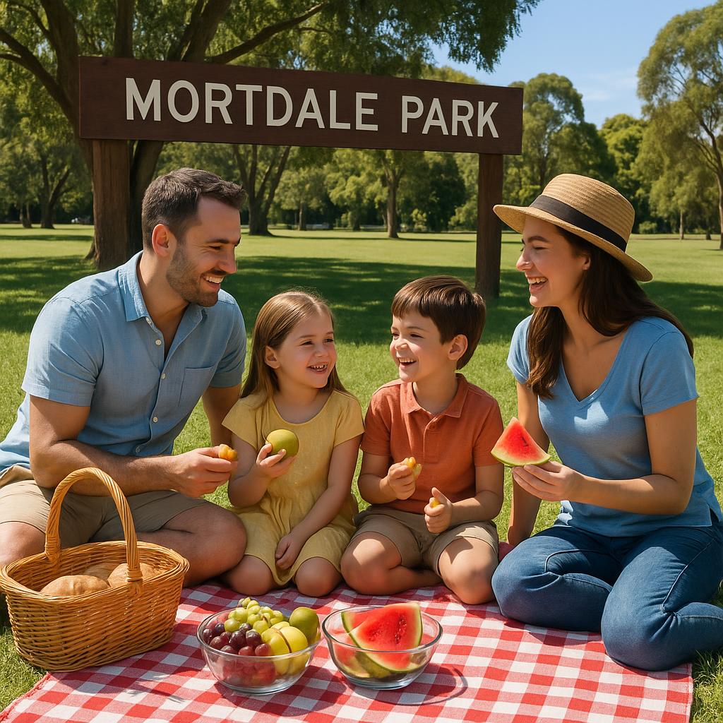 Family enjoying the outdoors in Mortdale Park.