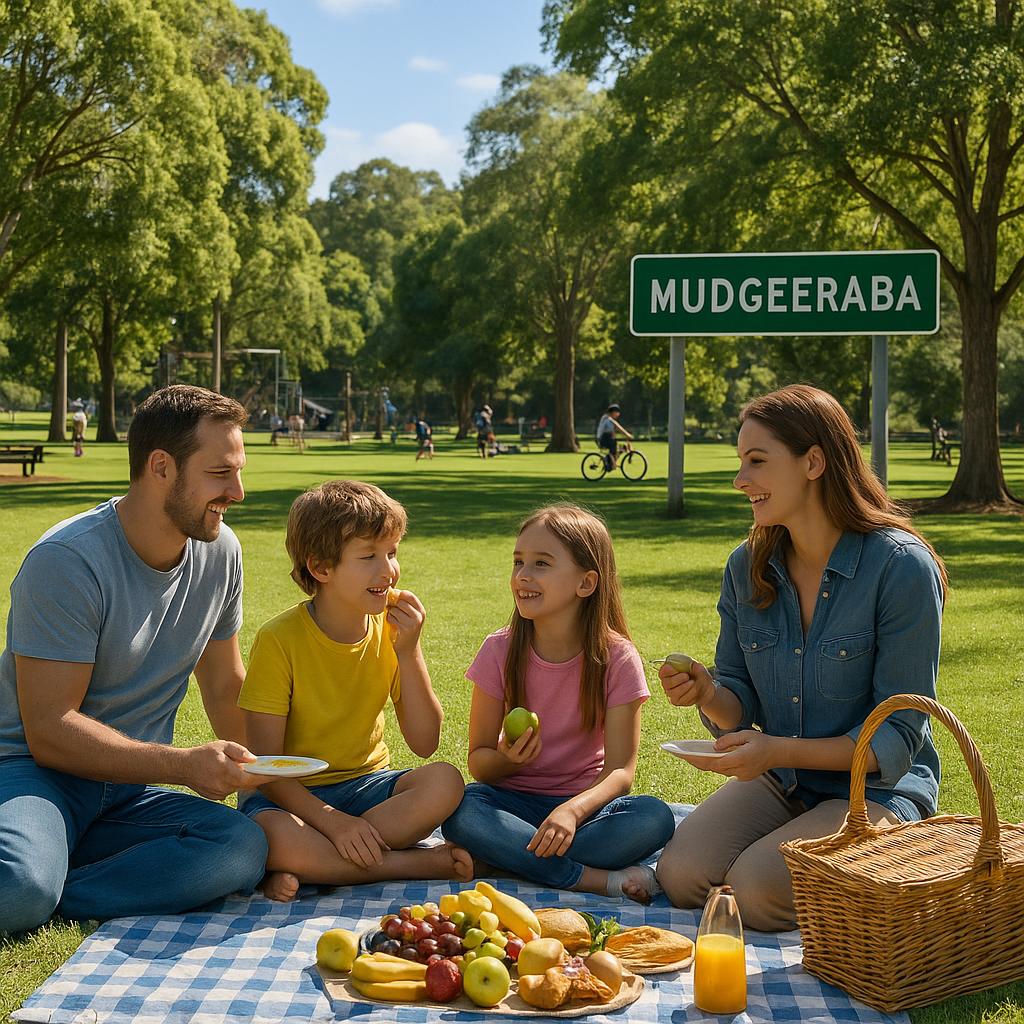 Family picnic in Mudgeeraba park