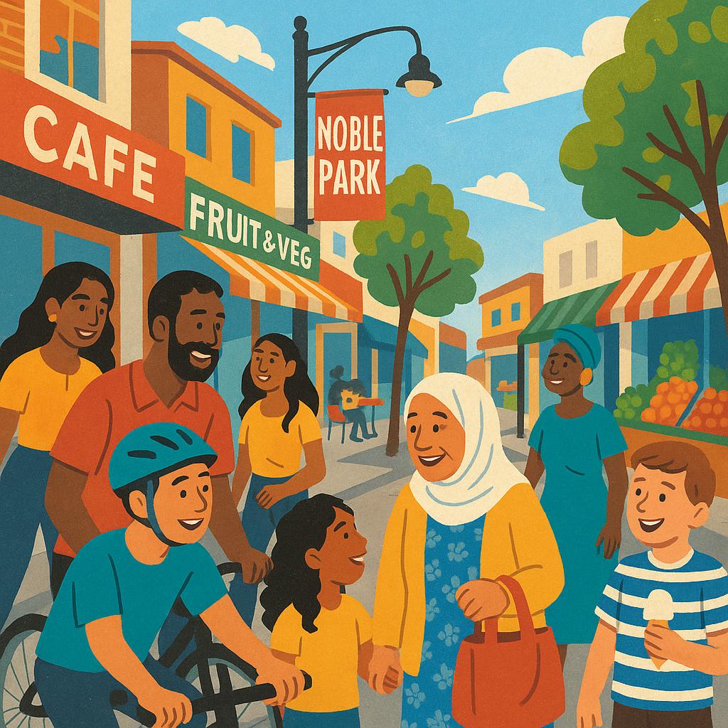 Community life in Noble Park with thriving local businesses.