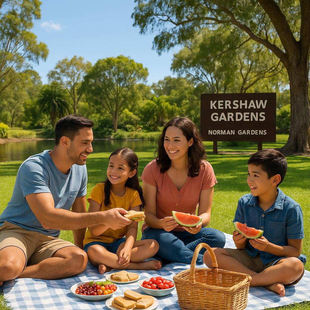 Family picnic in Kershaw Gardens