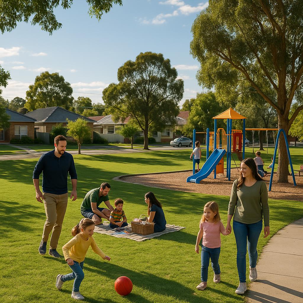 Families in North Bendigo parks