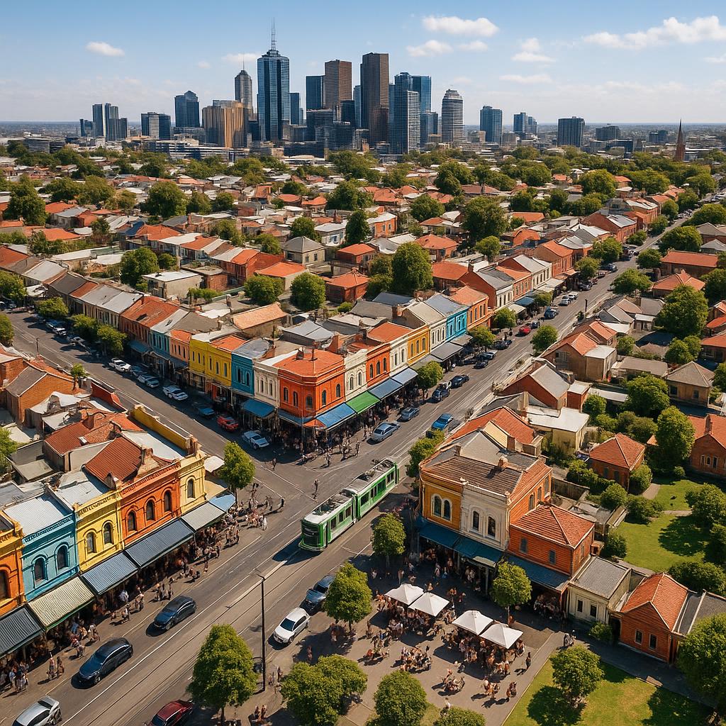 Aerial view of North Melbourne