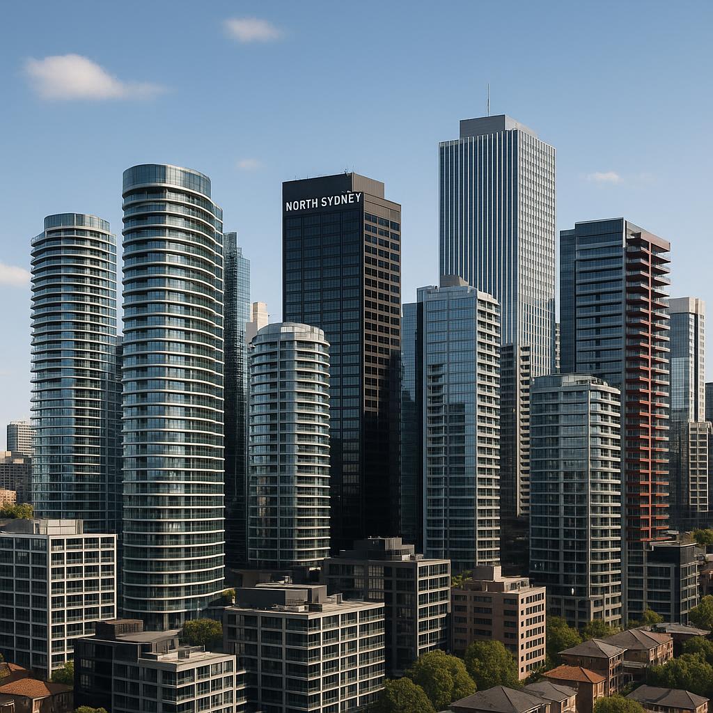 North Sydney skyline with high-rise apartments