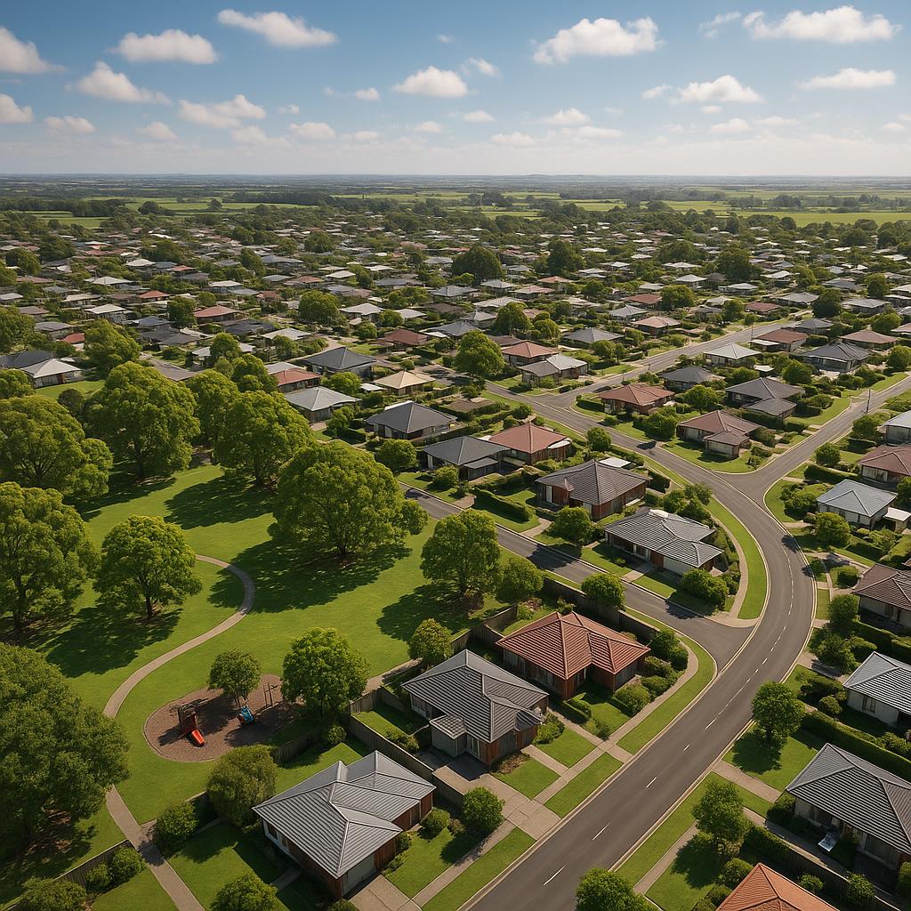Scenic overview of North Wonthaggi with parks