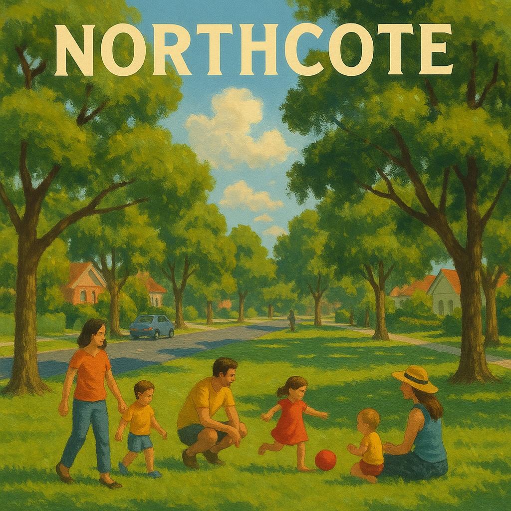 Families enjoying a park in Northcote