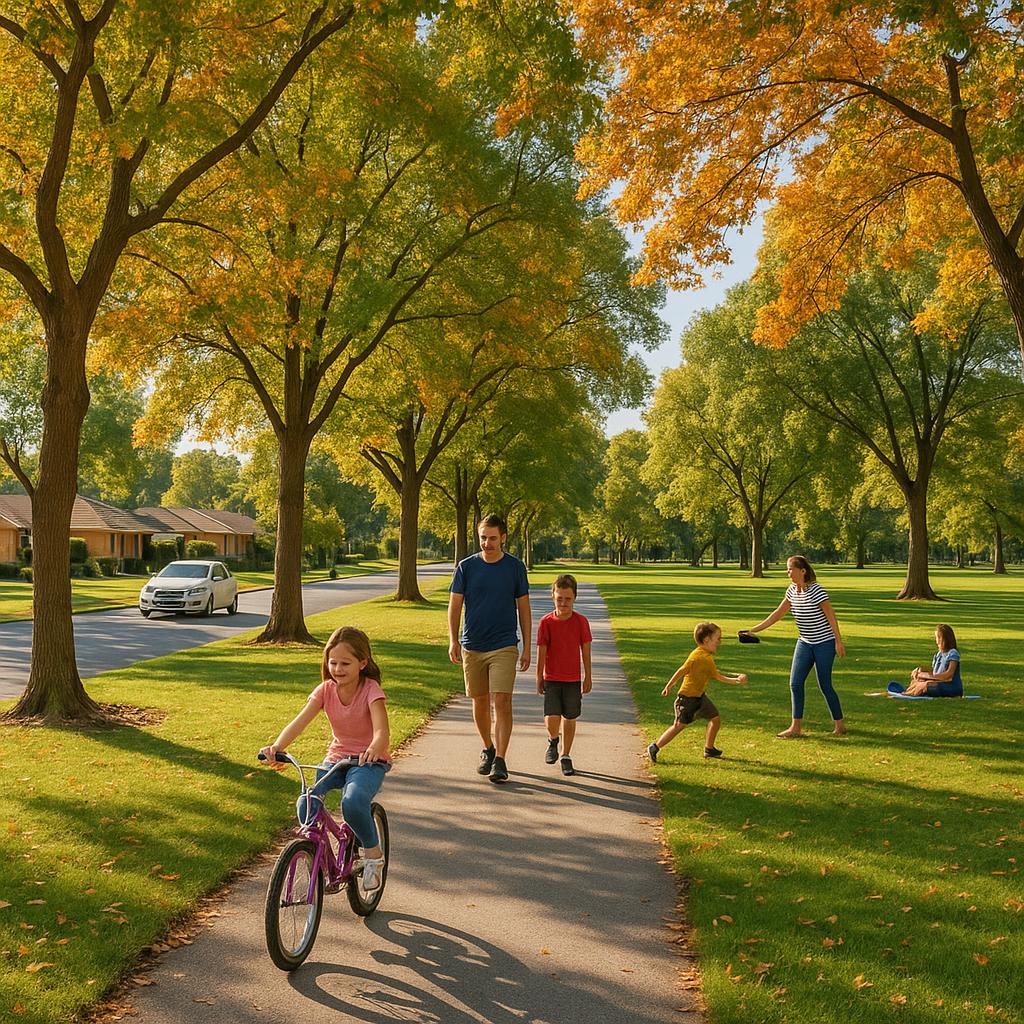 Families enjoying Parkwood's green spaces and parks