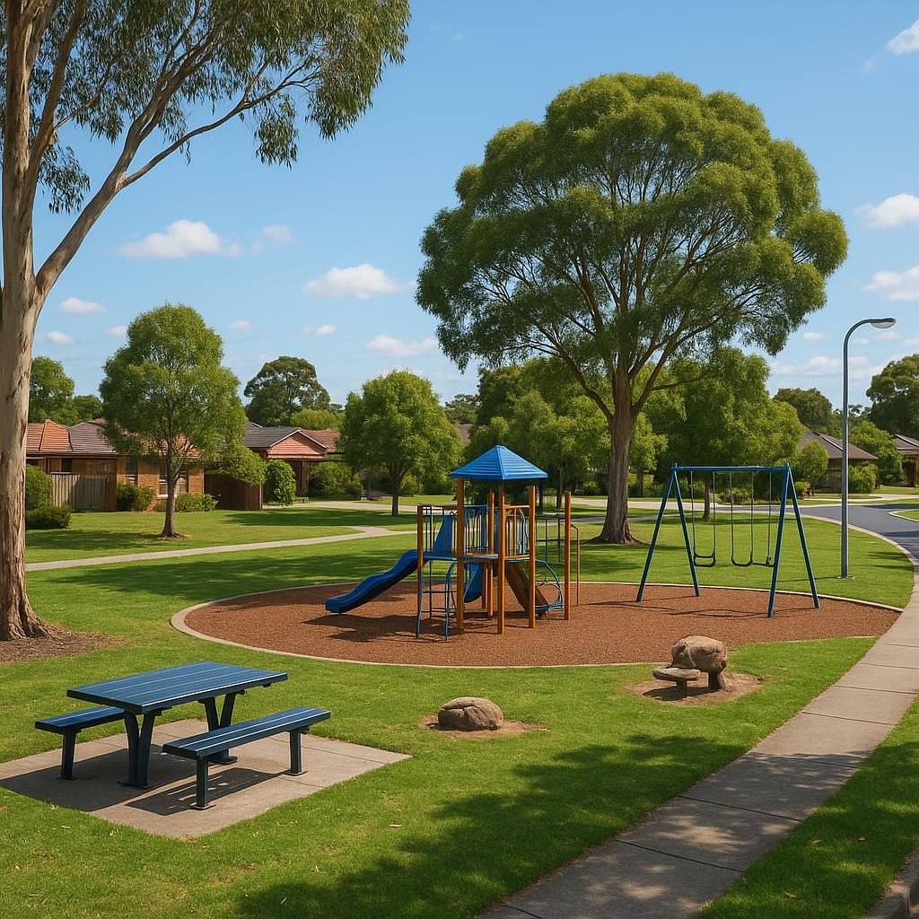 Suburban street view in Pearcedale.