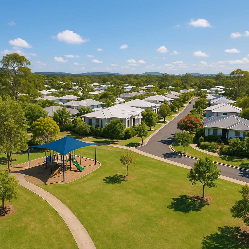 Community parks and homes in Peregian Springs
