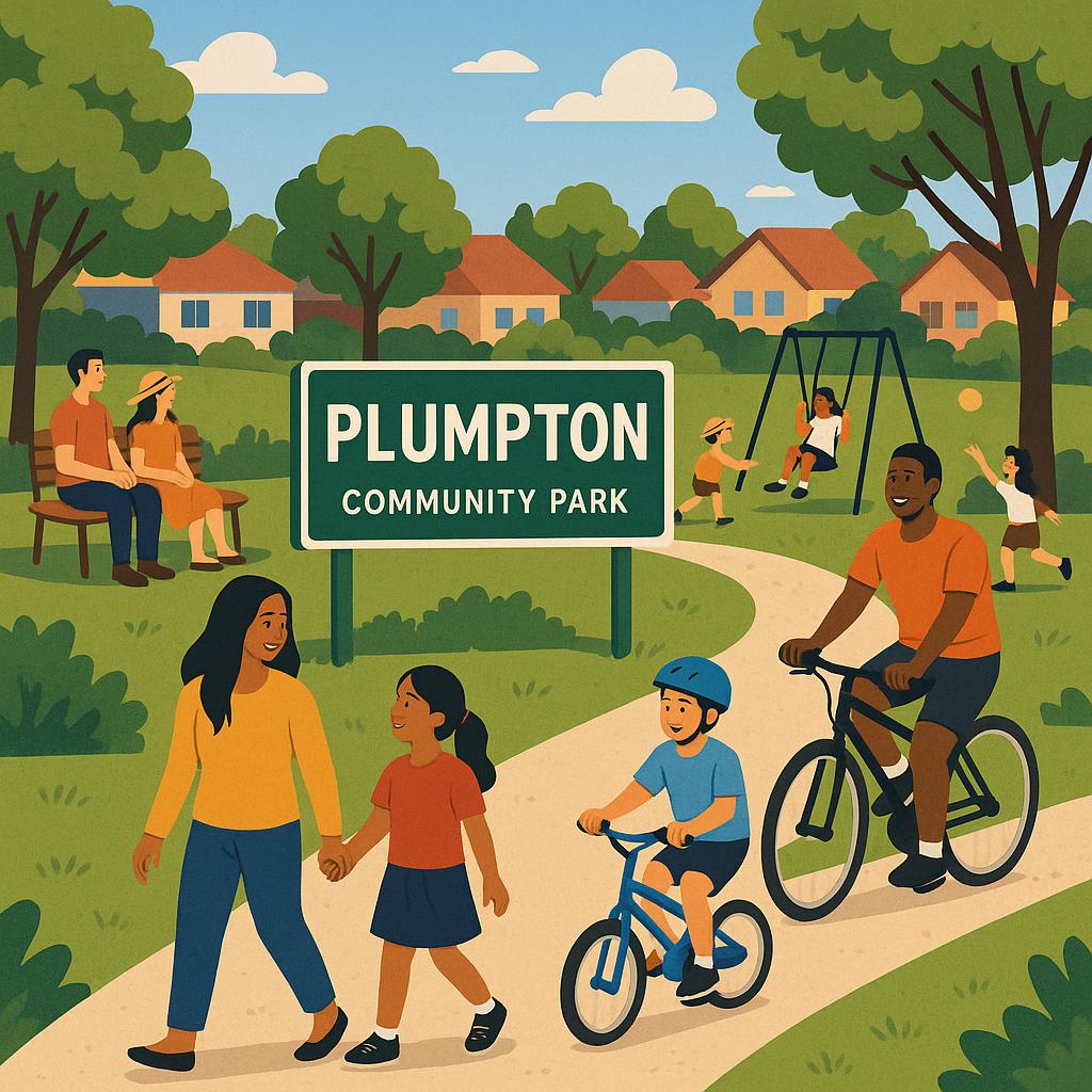 Community park in Plumpton with green spaces