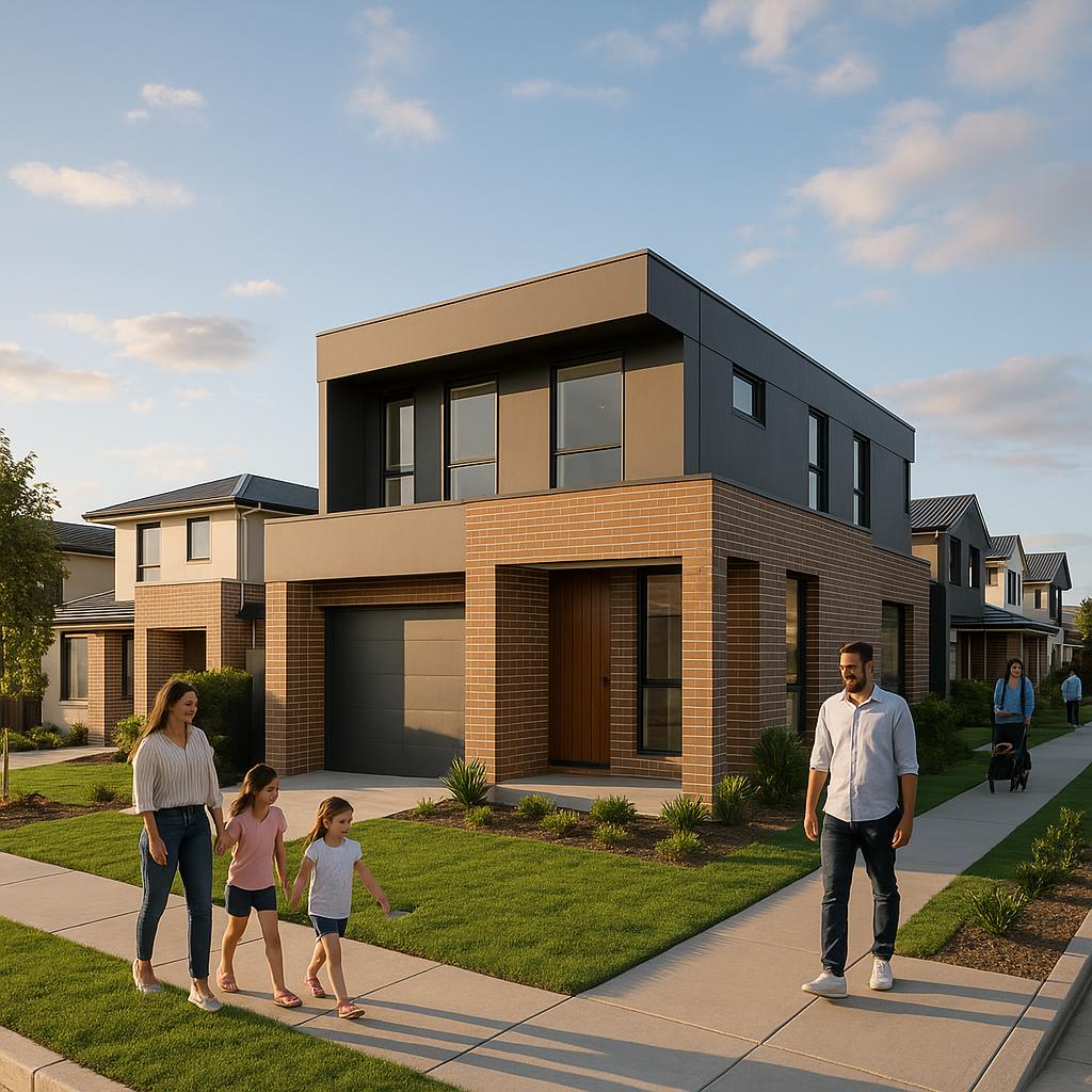 Residential home in Prestons with garden and driveway
