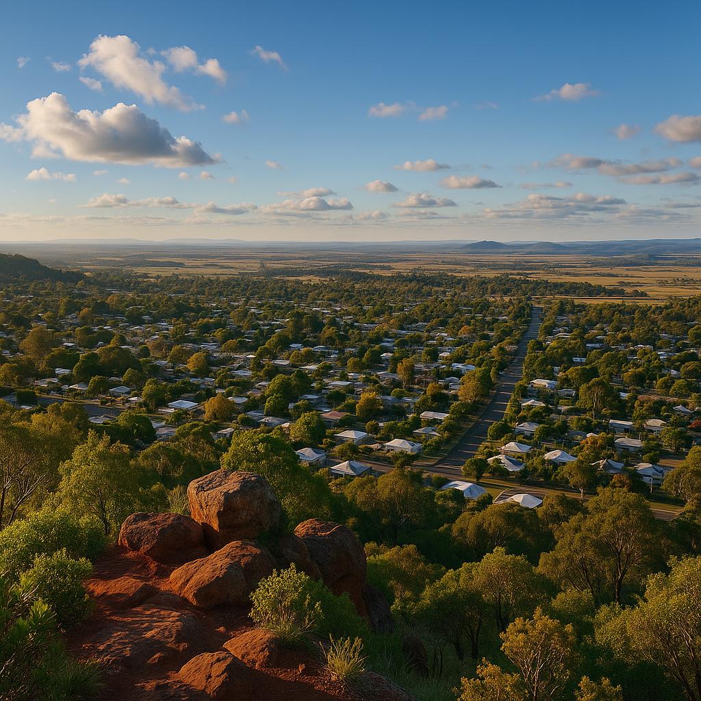 Beautiful aerial view of Rangeville showcasing hills and homes