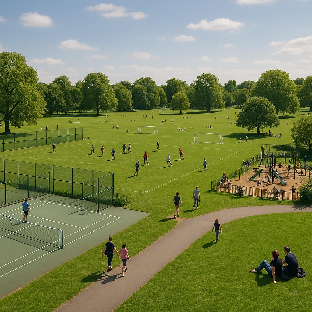 Scenic view of Regents Park with lush greenery