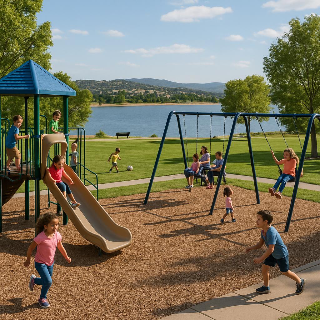 Children playing in Reservoir park