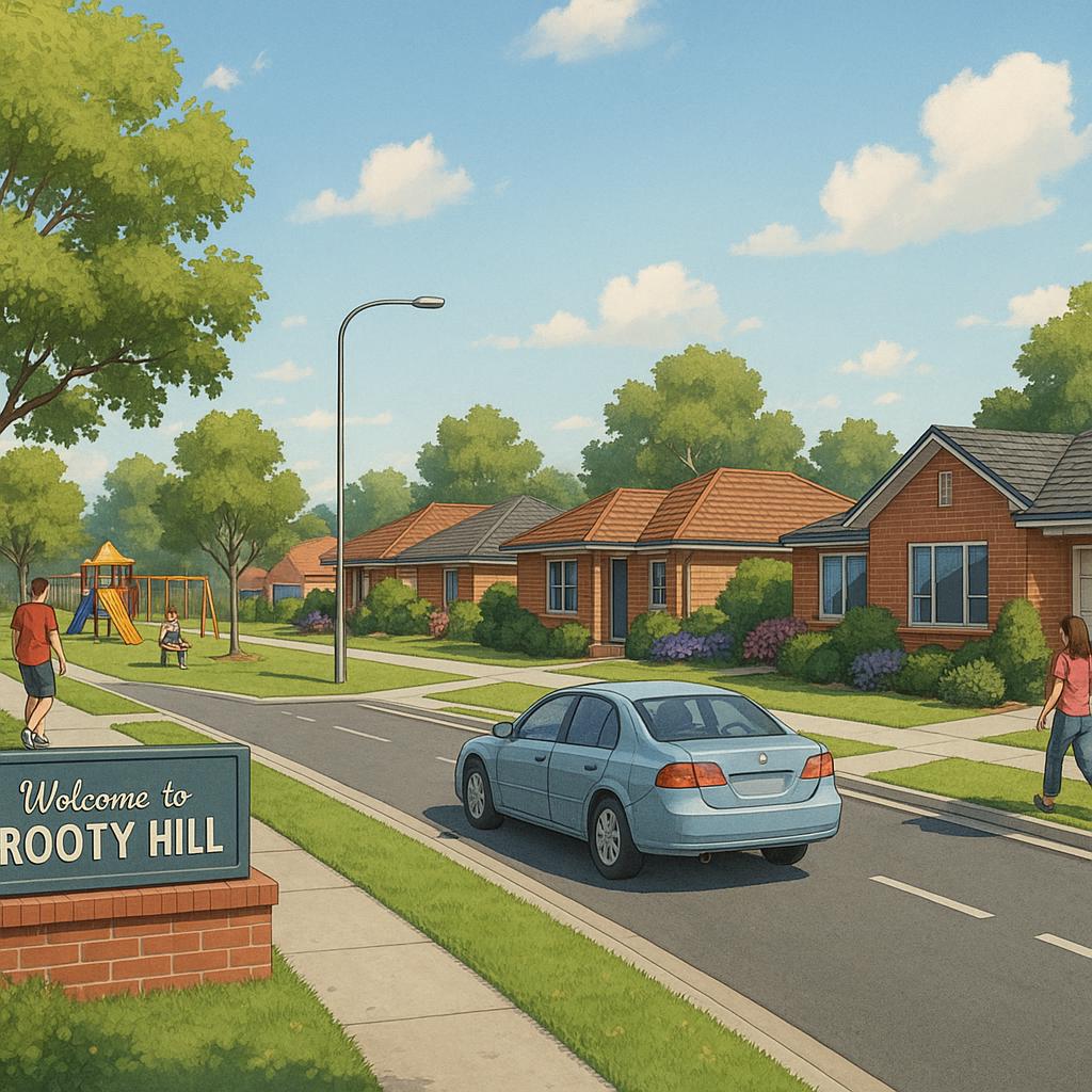 A view of Rooty Hill showcasing its suburban charm and amenities