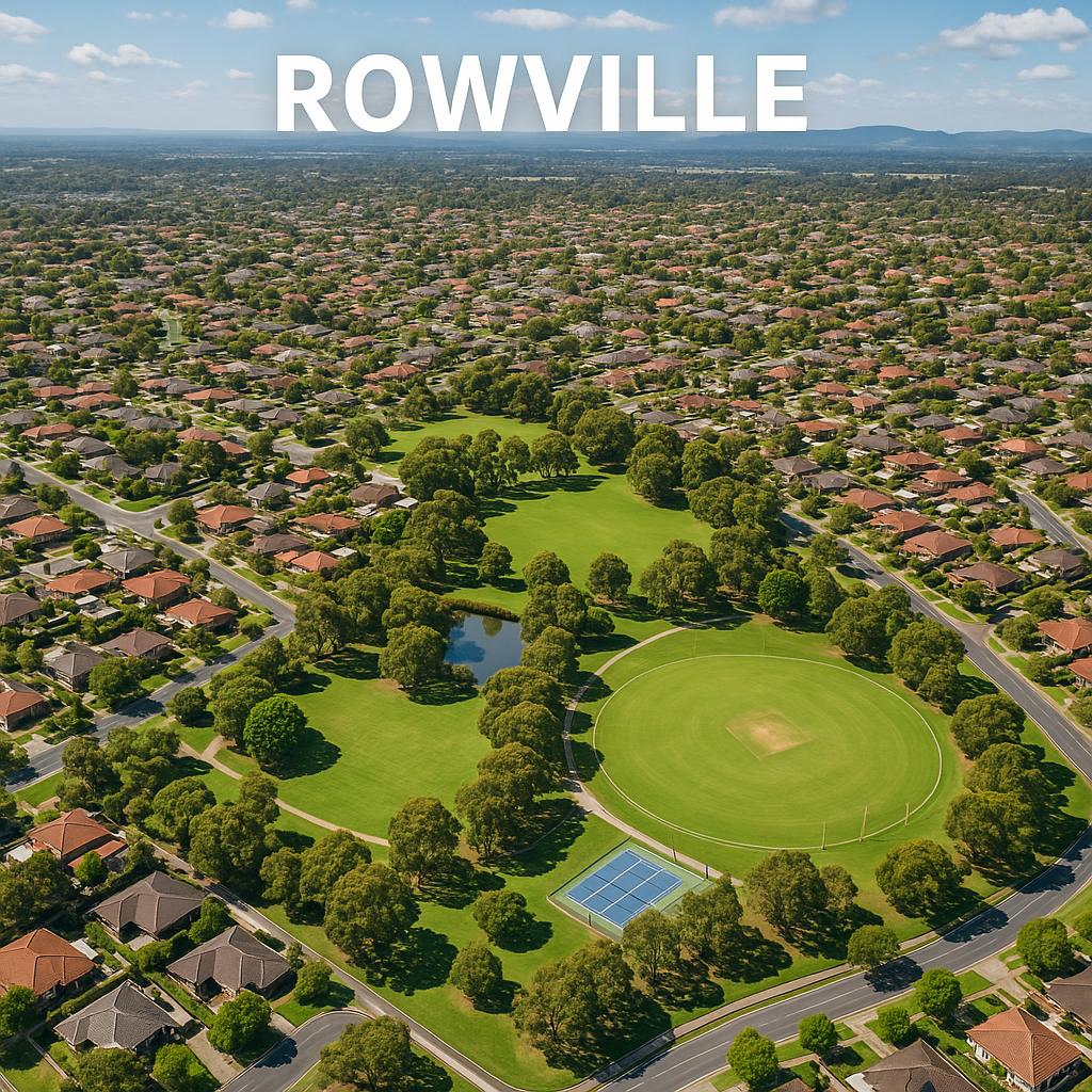 Rowville suburb aerial view with parks