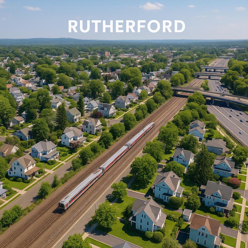 Scenic view of Rutherford with visible transport links