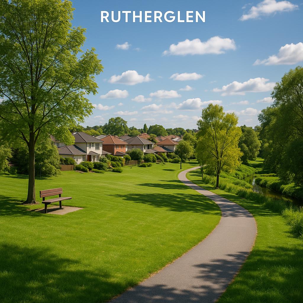 Scenic view of parks and trails in Rutherglen.