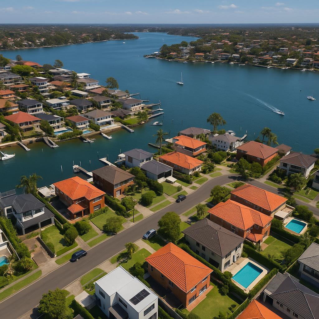 Aerial view of Sans Souci's coastal landscape.