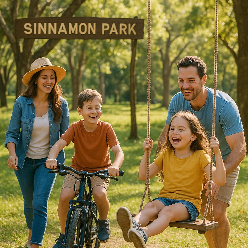 Family enjoying a park in Sinnamon Park