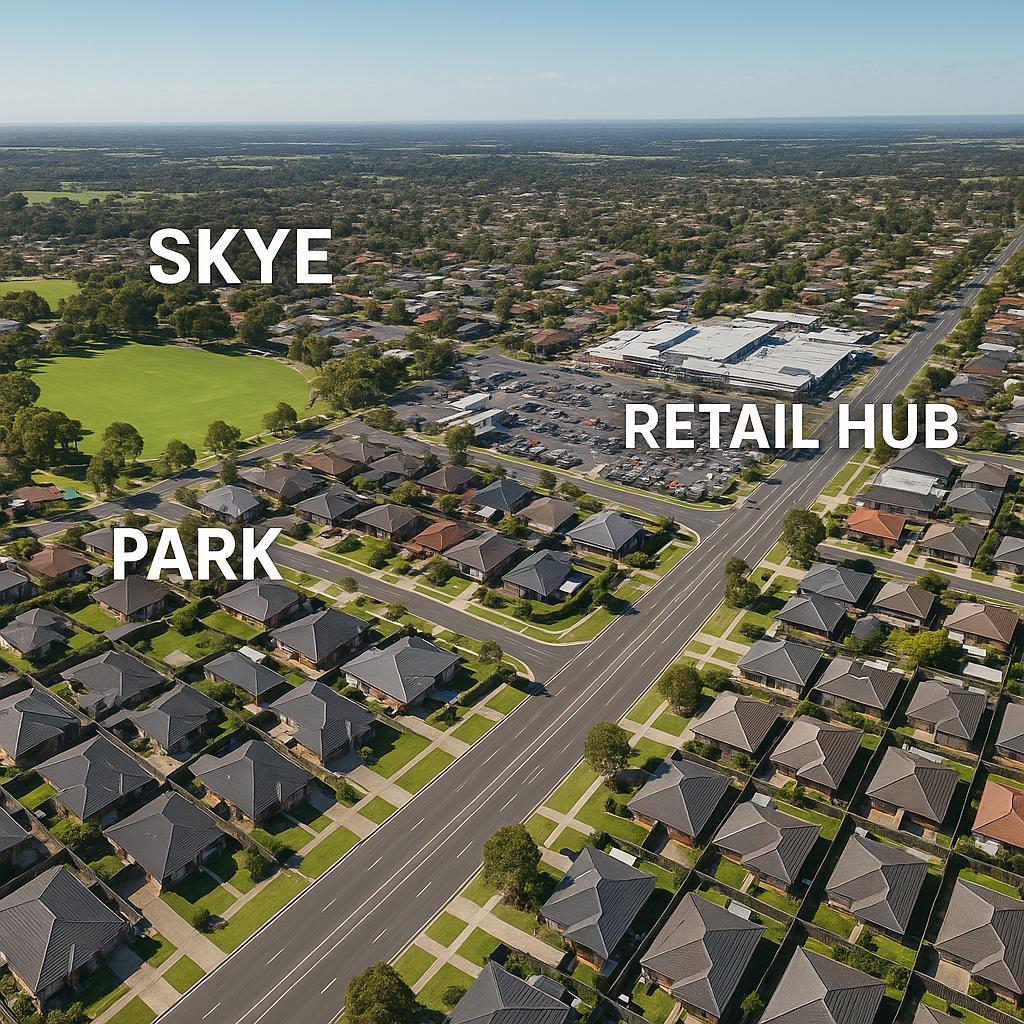 Aerial view of Skye suburb