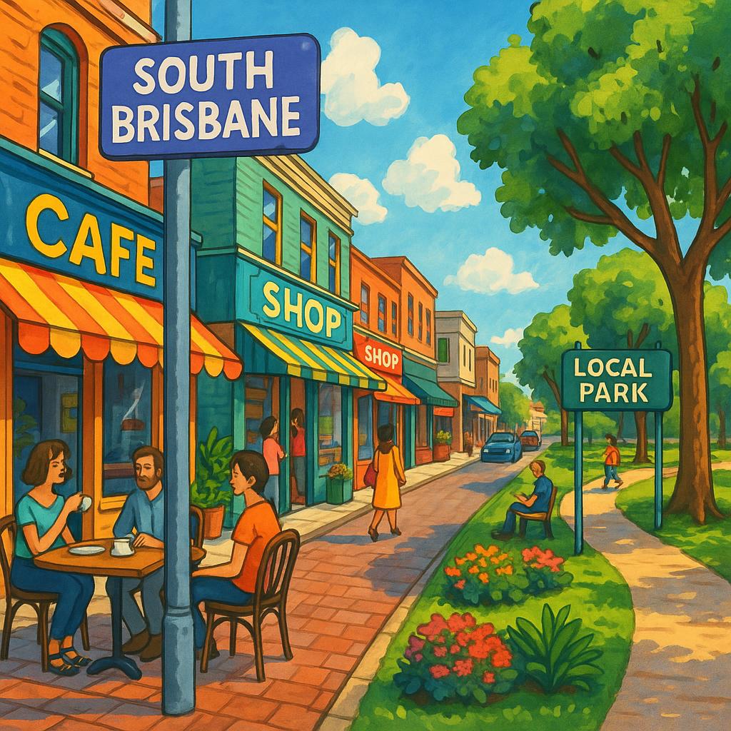 South Brisbane street bustling with life