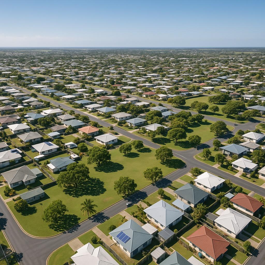 Aerial view of South Mackay showcasing residential areas and parks