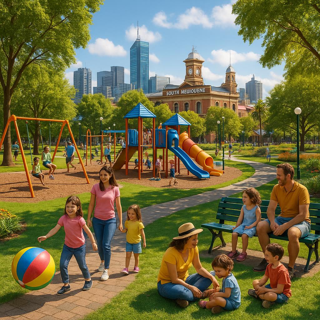 Family-friendly park in South Melbourne