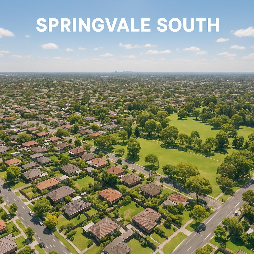 View of Springvale South with residential and park areas
