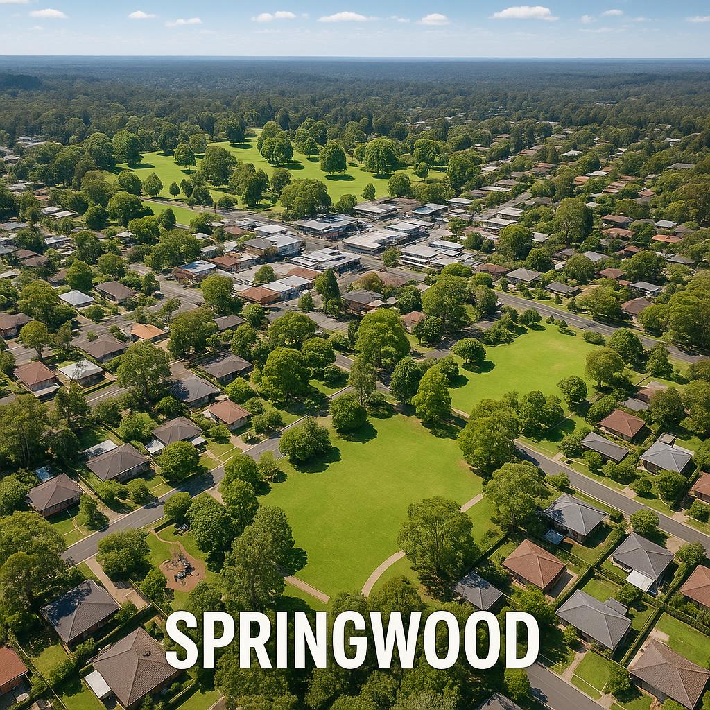 Aerial view of parks in Springwood