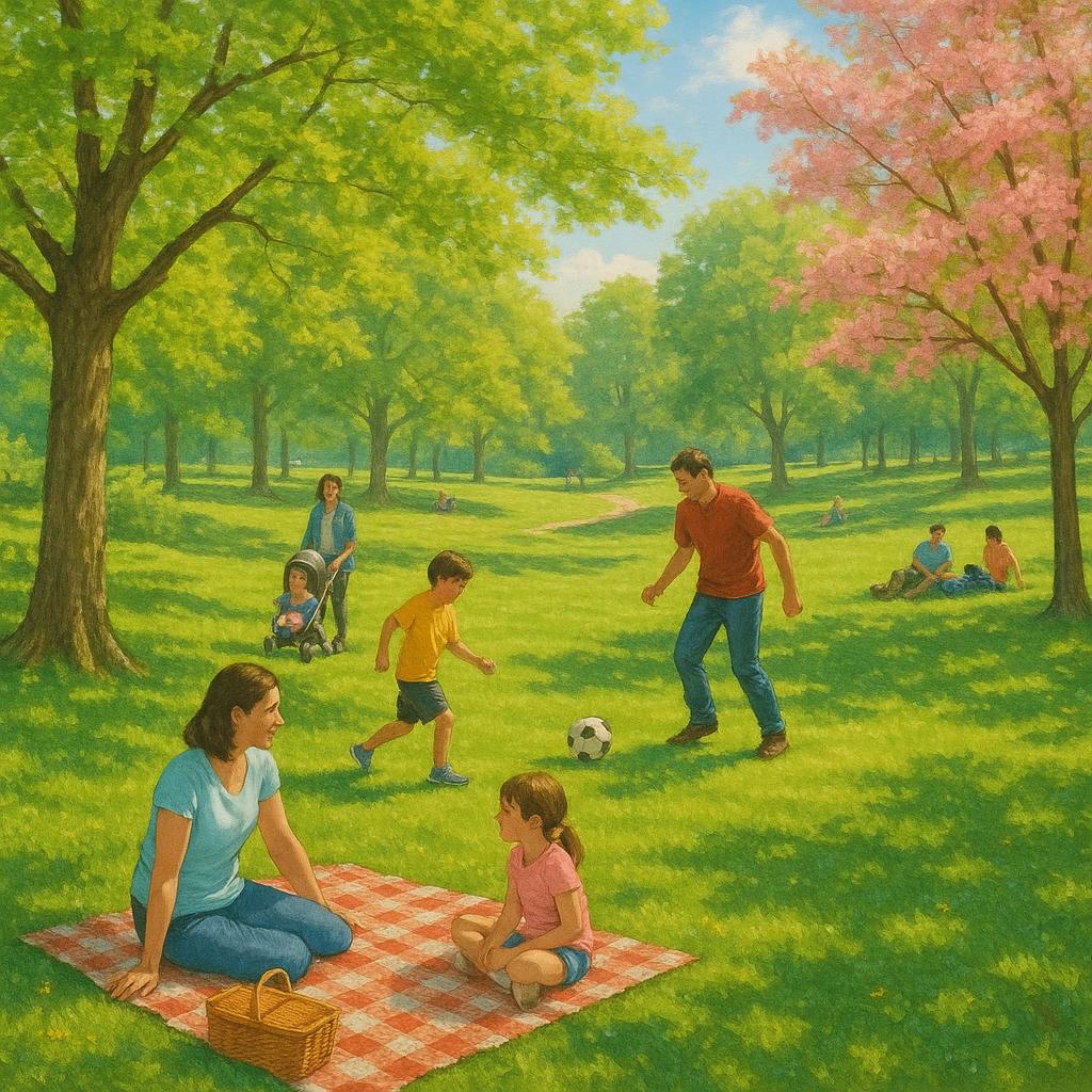 Families enjoying Springwood parks with trees and green spaces